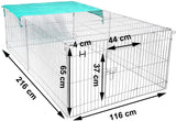 BukkitBow opvouwbare metalen dierenren met 3 deuren, 180x120x60cm of 216x116x65cm voor huisdieren, inklapbaar en stevig