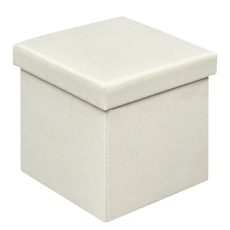 BukkitBow opvouwbare poef met gewatteerde linzen zitting, MDF en schuim, 20L of 37L opbergcapaciteit, ideale opbergkruk