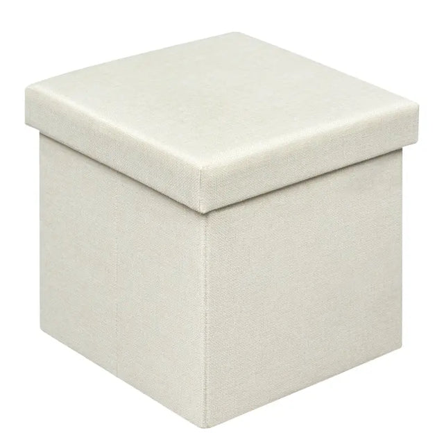 BukkitBow opvouwbare poef met gewatteerde linzen zitting, MDF en schuim, 20L of 37L opbergcapaciteit, ideale opbergkruk