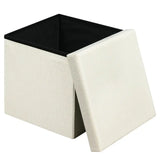 BukkitBow opvouwbare poef met gewatteerde linzen zitting, MDF en schuim, 20L of 37L opbergcapaciteit, in neutrale kleuren
