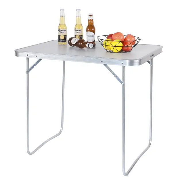 BukkitBow opvouwbare campingtafel van aluminium en MDF, lichtgewicht en draagkracht tot 15 kg, voor outdoor gebruik