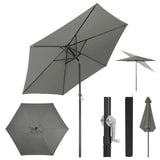 BukkitBow strandparasol UV-bestendig, zeshoekig, 45° buigbaar met handslinger voor schaduw op het strand