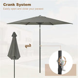 BukkitBow strandparasol, UV-bestendig, zeshoekig met handslinger en 45° buigbare steel voor schaduw op het strand