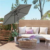 BukkitBow UV-bestendig zeshoekig strandparasol met 45° buigbare steel en handslinger voor schaduw op het strand