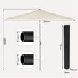 BukkitBow strandparasol, UV-bestendig, zeshoekig, 45° buigbaar met handslinger, geschikt voor strand en buitengebruik
