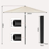 BukkitBow strandparasol, UV-bestendig, zeshoekig, 45° buigbaar met handslinger, geschikt voor strand en buitengebruik