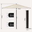 BukkitBow UV-bestendig strandparasol, zeshoekig met handgreep, 45° buigbaar, voor schaduw op het strand.