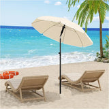 BukkitBow UV-bestendig strandparasol, rond met verstelbare hoogte en 45° buiging voor schaduw op het strand