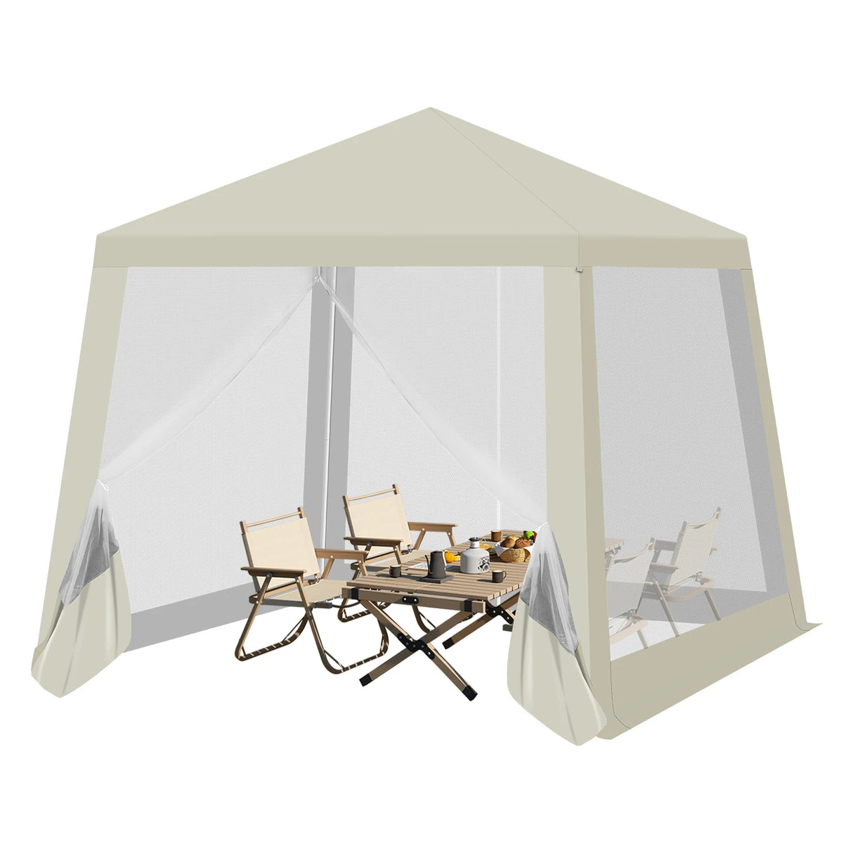 BukkitBow - Partytent 3x3m - Polyester - Met Muskietennet - Prieel - Paviljoen - Tuintent