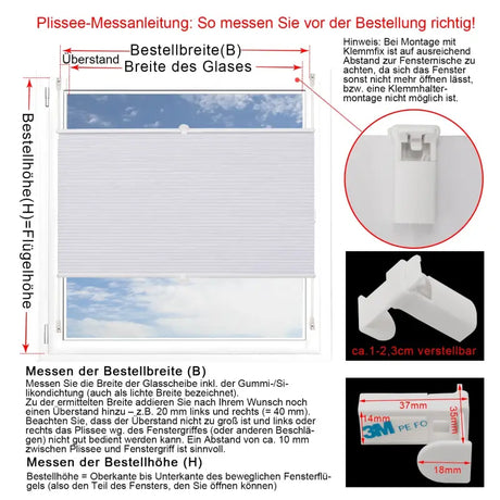 BukkitBow plissé jaloezie rolgordijn met dubbele honingraat vouw, breedte 45-120cm, hoogte 130-220cm, in een interieur.