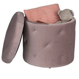 BukkitBow poef met fluwelen zitting, praktische opbergruimte, comfortabel en elegant design, 39,5x40cm.