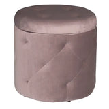 BukkitBow poef met fluwelen zitting, praktische opbergruimte, comfortabele kruk, elegant design, afmetingen 39,5x40cm.