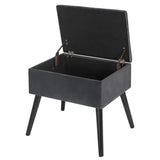 BukkitBow poef opbergkruk met fluwelen laag, multifunctioneel, comfortabel zitvlak en opbergruimte, afmetingen 50x35x45cm