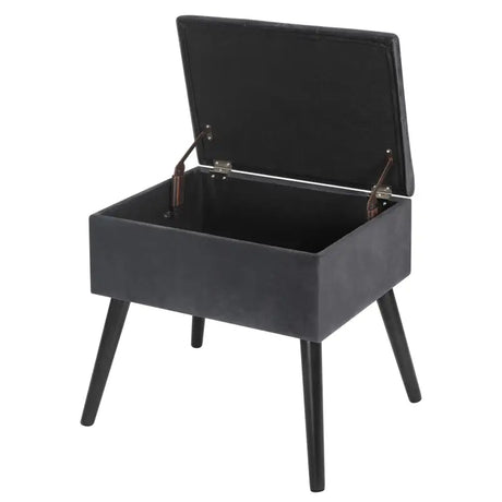 BukkitBow poef opbergkruk met fluwelen laag, multifunctioneel, comfortabel zitvlak en opbergruimte, afmetingen 50x35x45cm