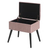 BukkitBow poef met fluwelen laag en opbergruimte, comfortabel zitvlak, multifunctioneel, 50x35x45 cm, in een modern interieur.