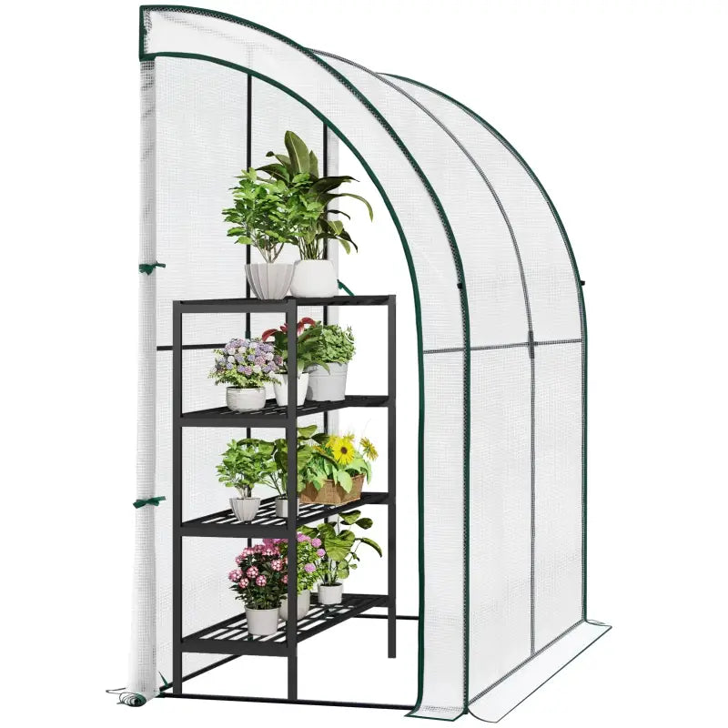 BukkitBow polytunnel tuinkas voor groenteteelt, winterproof, compact met 2 grote deuren, afmetingen 200x100x210 cm.