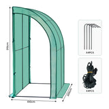 BukkitBow polytunnel tuinkas voor groenten teelt, compact met 2 grote deuren, winterproof, 200x100x210 cm.