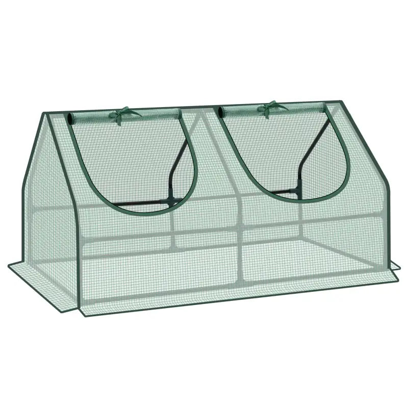 BukkitBow polytunnel tuinkas voor groenten, winterproof, compact met 2 luiken, afmetingen 120x60x60 cm.