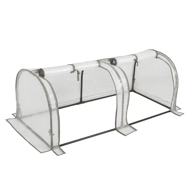 BukkitBow polytunnel tuinkas voor groenten teelt, winterproof, compact met 2 luiken, 130x60x50cm, ideale tuinkas voor tuinieren.