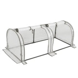 BukkitBow polytunnel tuinkas voor groenten, winterproof, compact met 2 luiken, 130x60x50cm voor tuin- en groenteteelt.