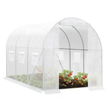 BukkitBow polytunnel tuinkas voor groenteteelt, winterproof met deur en zes ramen, afmeting 300x200x190 cm, compact ontwerp.