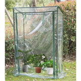 BukkitBow polytunnel tuinkas voor groenten teelt, compact met groot luik en drie bloemenplanken, 100x50x150 cm.