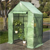 BukkitBow polytunnel tuinkas voor groenten teelt, winterproof, compact met groot luik en drie bloemenplanken, afmetingen 143x215x195 cm