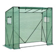 BukkitBow polytunnel tuinkas voor groenten teelt, compact met groot luik en drie bloemenplanken, 200x169x77 cm.