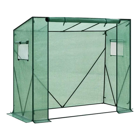 BukkitBow polytunnel tuinkas voor groenteteelt, compact ontwerp, groot luik en 3 bloemenplanken, 200x169x77cm, winterbestendig.