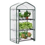 BukkitBow polytunnel tuinkas voor groenten teelt, compact met groot luik en drie bloemenplanken, winterproof, 69x125x49 cm
