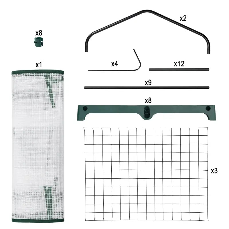 BukkitBow polytunnel tuinkas voor groenten teelt, compact met groot luik en 3 bloemenplanken, 69x125x49cm, winterproof en duurzaam.