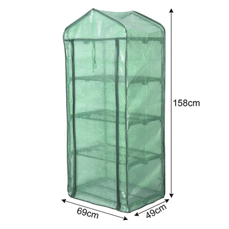 BukkitBow polytunnel tuinkas voor groenten, compact met groot luik en 4 bloemenplanken, winterproof en geschikt voor tuinbouw.
