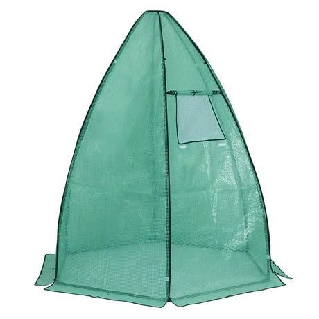 BukkitBow polytunnel tuinkas voor groenten, winterproof met groot luik en raam, afmetingen 140x140x180cm, compacte tuinserre