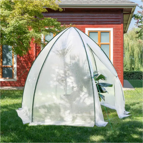 BukkitBow polytunnel tuinkas voor groenten teelt, winterproof, compact met groot luik en raam, afmetingen 240x240x200 cm