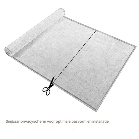 BukkitBow privacy scherm in antraciet, 180g/m², 85% schaduwend, temperatuurbestendig, inclusief 50 kabelbinders.