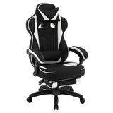 BukkitBow gamestoel in fluweel met rug- en nekkussen, voetsteun, 49 cm hoog, geschikt voor racing gaming.