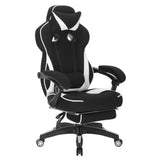 BukkitBow racing gamestoel met stof of leer, rug- en nekkussen, voetsteun, hoogte 45-52cm, comfortabele gaming stoel
