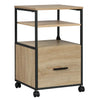 Verrijdbare BukkitBow rolcontainer archiefkast met 1 lade en 2 open vakken, afmetingen 40x40x66 cm, geschikt voor archiefopslag.