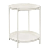 Ronde BukkitBow bijzettafel van metaal met afneembare dienbladen, diameter 44cm en hoogte 53cm, modern design.