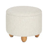 Ronde BukkitBow opbergpoef met zitkist en voetenbank, 39x39x33 cm, multifunctioneel met opbergruimte en houten deskel