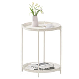 BukkitBow - Ronde Salontafel - Metaal - Met 2 Afneembare Dienbladen
