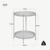 BukkitBow - Ronde Salontafel - Metaal - Met 2 Afneembare Dienbladen