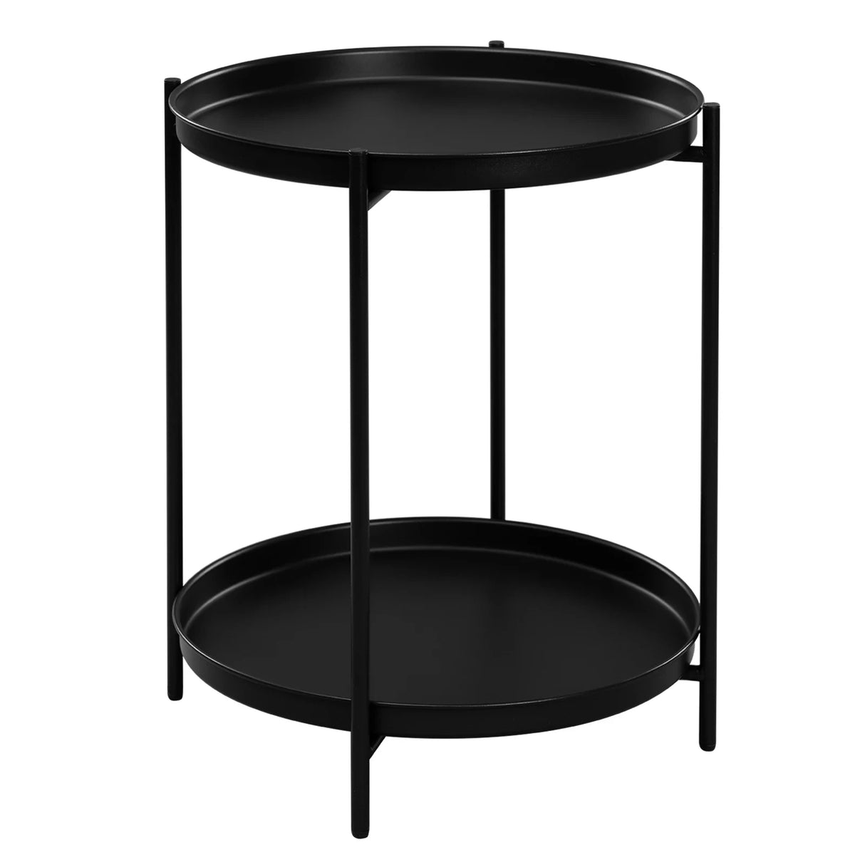 BukkitBow - Ronde Salontafel - Metaal - Met 2 Afneembare Dienbladen