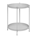 BukkitBow - Ronde Salontafel - Metaal - Met 2 Afneembare Dienbladen