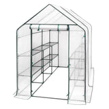 Ruime BukkitBow tuinkas met UV-bestendige folie, rits en stalen frame voor bescherming tegen weer en wind.