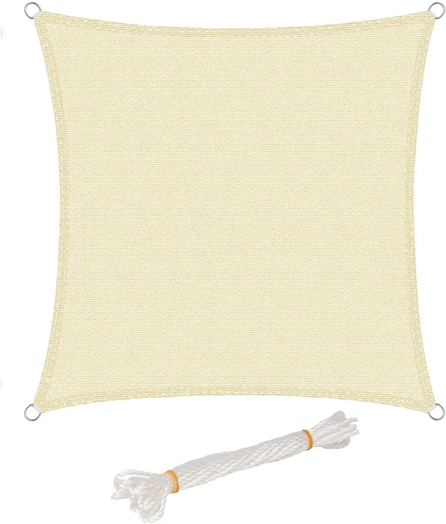 BukkitBow rechthoekig schaduwdoek van HDPE met UV-bescherming, waterdoorlatend, geschikt voor tuin, zonwering en schaduw.