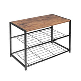 BukkitBow schoenenrek met plank, stevig en stabiel, multifunctioneel gebruik, decoratie tafel, afmetingen 63x30x43cm