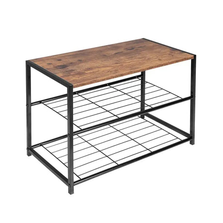 BukkitBow schoenenrek met plank, stevig en stabiel, multifunctioneel gebruik, decoratie tafel, afmetingen 63x30x43cm