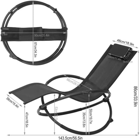 BukkitBow schommel ligstoel van textilene en metaal, modern ontwerp, maximale belasting 160 kg, voor camping en ontspanning