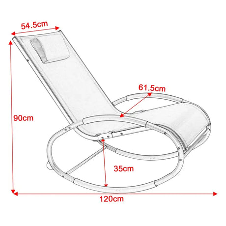 BukkitBow schommelende campingstoel van textilene en aluminium, weerbestendig en stabiel, max 160 kg draagkracht
